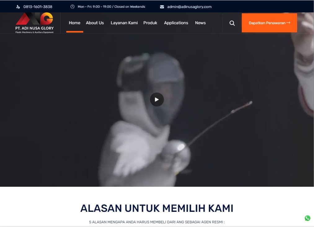 Screenshoot Website Adi Nusa Glory