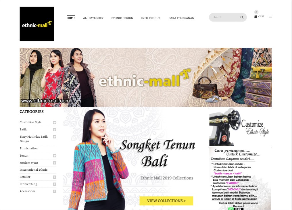 Screenshoot Website Ethnic Mall