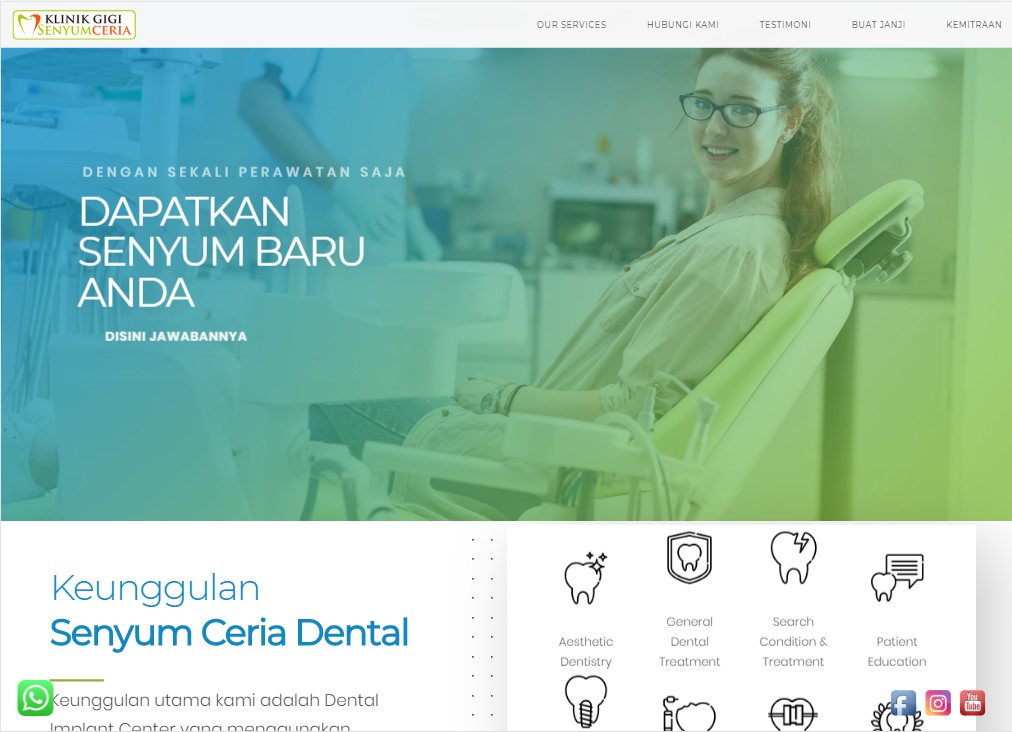 Screenshoot Website Klinik Gigi Senyum Ceria