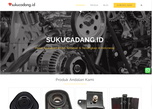 Screenshoot Website Suku Cadang
