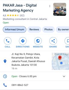 Google business profile PAKAR Jasa