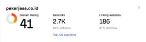 domain rating pakar jasa dari ahrefs