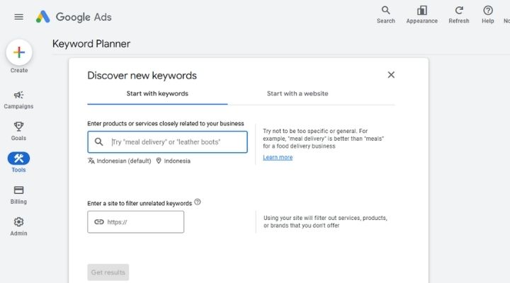 google keyword planner